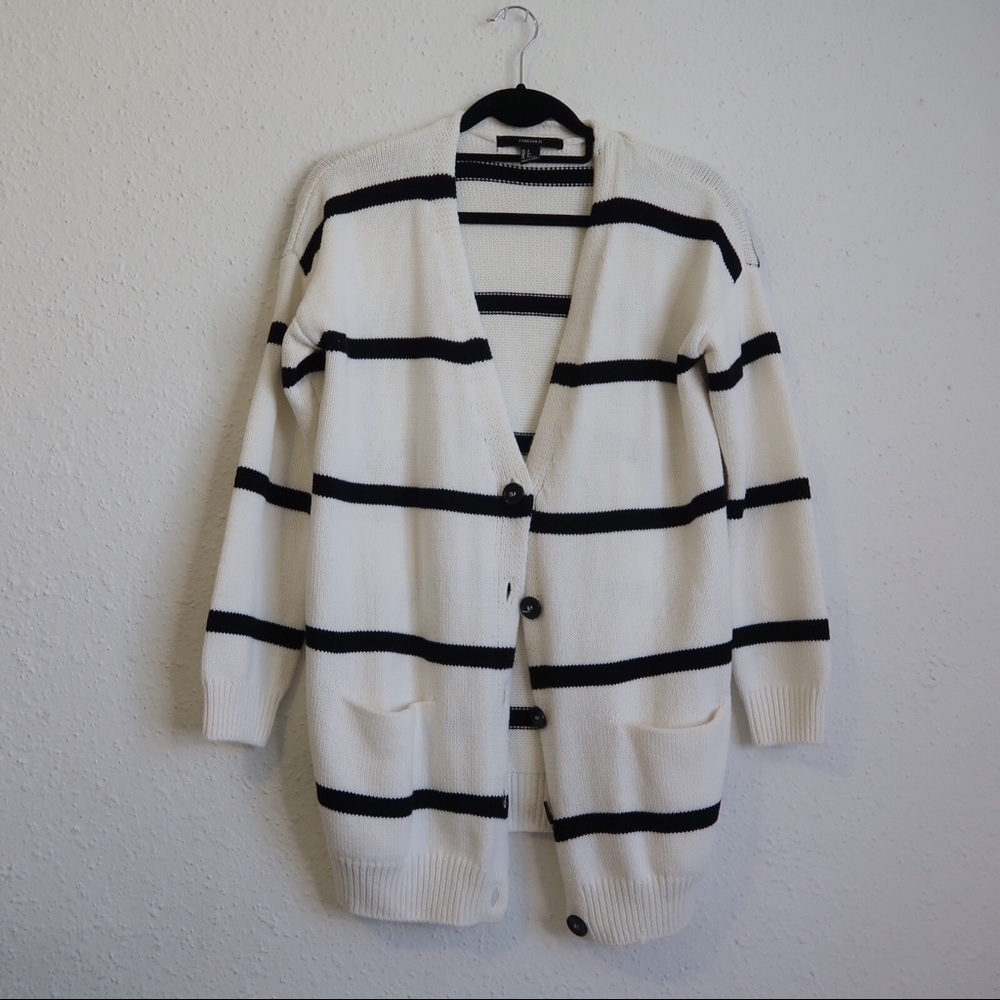 F21 Striped Cardigan